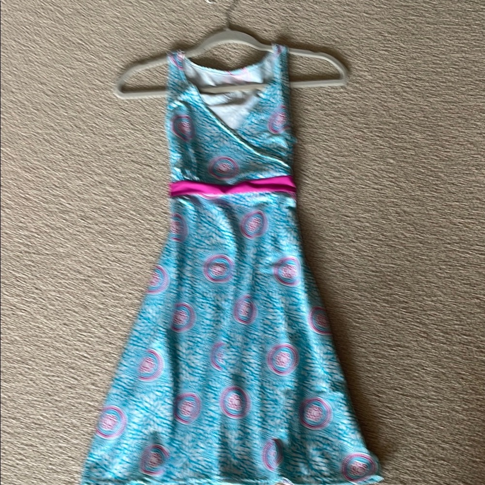 Lola - Blue and Pink Patterned Sleeveless Dress